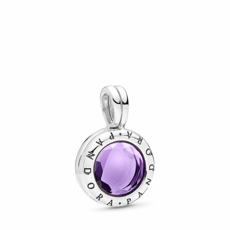 Pandora Faceted Locket Dangle Charm - Sterling Silver/Purple/Synthetic Amethyst - Canada | SD5827XC